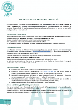 Becas AEP de incio a la investigación 2020