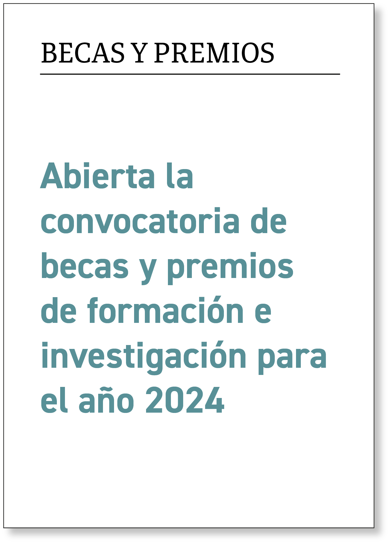 Convocatoria De Becas Y Premios De Formación E Investigación Para 2024